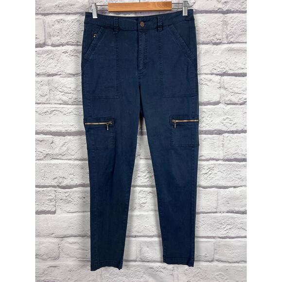 Lot (2) SOFT SURROUNDINGS Women's 6 Blue Pink Zippered Cargo Minimalist Pants - Picture 4 of 12